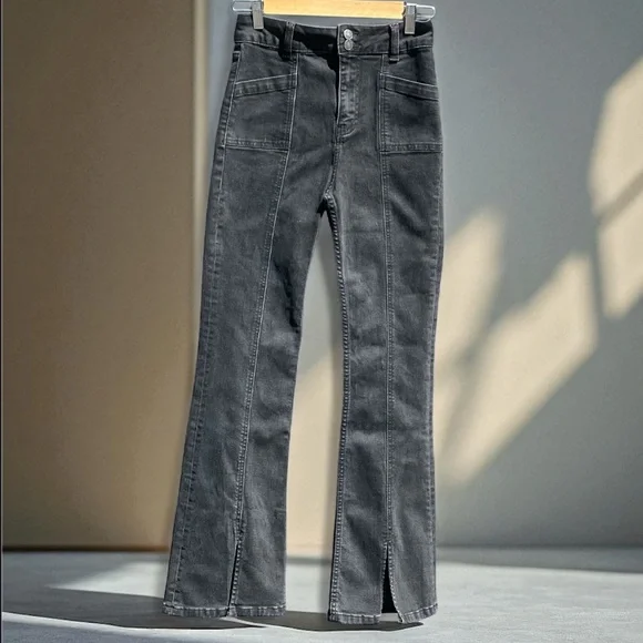 MOTEL Rocks Seam Split Jeans In Black Wash - Picture 2 of 14